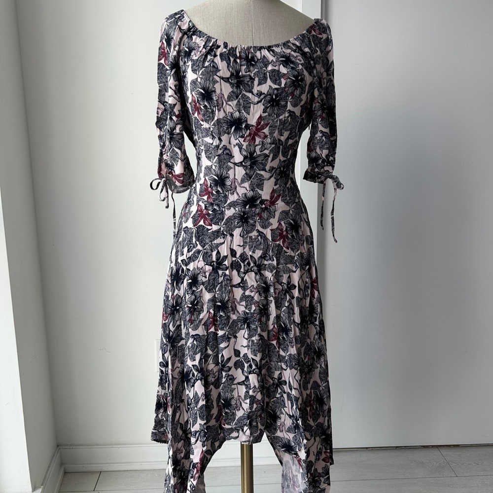 Maje Floral Print Handkerchief Dress - Small